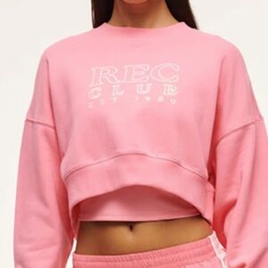 Anthropologie PE Nation Pink Cropped Sweatshirt